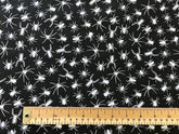 Halloween Fabric Black & White Spooky Spiders Polycotton Fabric